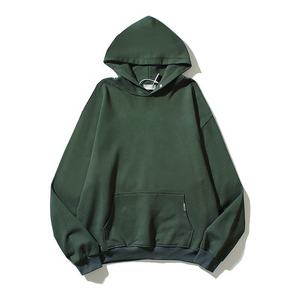 เสื้อฮู้ดดี้โอเวอร์ไซส์ผ้าฝ้ายหนา 500gsm แบบสั่งทำพิเศษ สีเขียวฟอเรสต์  ติดกระดุมแบบสแนป  สำหรับผู้ชาย สไตล์สตรีทแวร์  แบบเรียบ  ไม่มีลาย  ใส่ได้ทั้งผู้ชายและผู้หญิง - Product Image 6