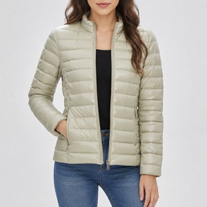 Best Selling Fashion Women Bubble <b>Crop</b> <b>Puffer</b> <b>Jacket</b> Breathable Embroidery Long Sleeve Winter Coat OEM Custom Branding Available - Product Image 5