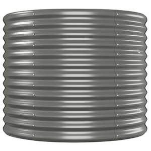 Macetas y jardineras grandes y resistentes de acero con recubrimiento en polvo gris para jardín elevado - Product Image 4