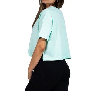Manufacturer Custom Women <b>Crop</b> <b>Top</b> t Shirt High Quality Custom Cotton Blank Summer Women Cropped T Shirt Casual Streetwear - Product Image 2