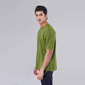 เสื้อยืดออกกำลังกายผู้ชายแบบเรียบ ขายส่ง คุณภาพสูง ผ้าฝ้าย 100% ทรงโอเวอร์ไซส์ ระบายอากาศได้ดี แห้งเร็ว รับผลิตแบบ OEM - Product Image 2