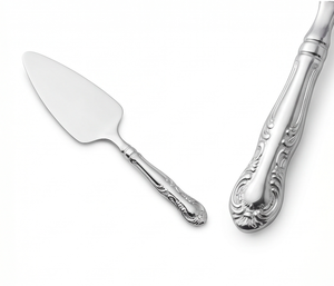 Elegant Stainless Steel Silver Plated Cake Server With Ornate Handles Eco-Friendly Lightweight Flatware For Wedding Event - Product Image 3