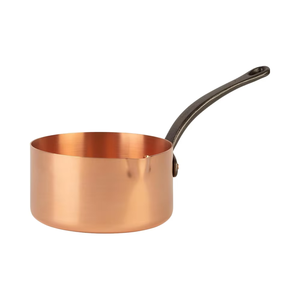 <b>Copper</b> <b>Saucepan</b> Round Metal Cooking Pot with Black Handle - Product Image 3