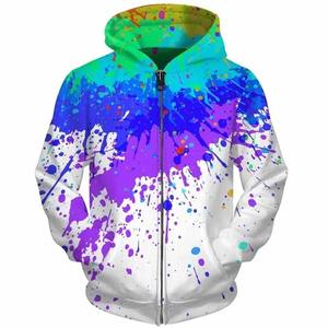 Sudadera con capucha y cremallera con estampado 3D tie-dye arcoíris colorido para hombre, sudadera con capucha oversize, chándal, jersey, abrigo, ropa. - Product Image 4