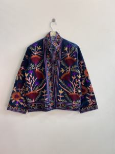 <b>Velvet</b> Suzani <b>Jacket</b> With Indian Embroidered Art Work Boho <b>Women</b> <b>Jacket</b> - Product Image 2