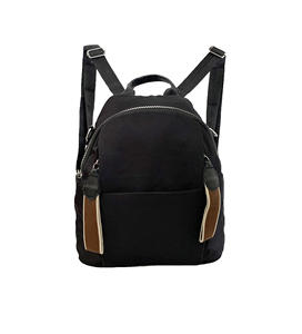 Chic Black Mini <b>Backpack</b> for Women <b>Lightweight</b> Nylon Travel Rucksack with Leather Accents student <b>backpack</b> school bag - Product Image 2