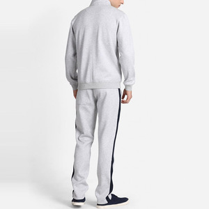 Survêtement blanc personnalisé en gros pour hommes, uni, zippé, haute qualité, délavé à l'acide, streetwear d'hiver - Product Image 3