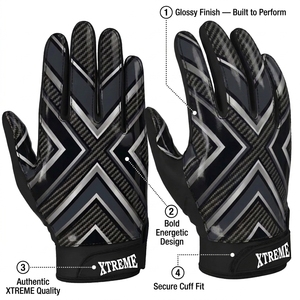 Gants d'entraînement de baseball personnalisés avec sangle de poignet réglable, gants de capture, gants d'entraînement au fielding, dos en maille respirante, pour jeunes et adultes - Product Image 2