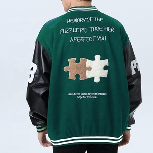 Veste universitaire personnalisée pour hommes blouson bombardier de baseball sweat-shirt vintage manteaux streetwear unisexe décontractés avec écusson - Product Image 2