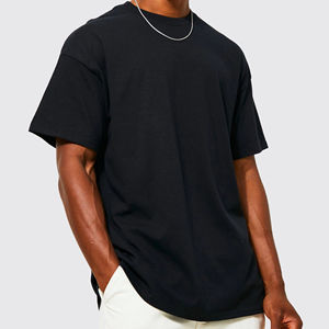 Custom Heavyweight Streetwear T-Shirts Jersey Cotton/Bamboo Plus Size Blank Tee <b>Drop</b> Shoulder Oversized for Men - Product Image 1