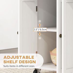 Carrello da Cucina Moderno Bianco con Piano in Robusto MDF di Quercia e Legno di Gomma, Porta Spezie/Asciugamani e Cassetti Contenitore per Sala da Pranzo - Product Image 6