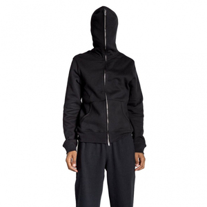Wholesale Custom Unisex <b>Black</b> Fleece <b>Zip</b>-<b>Up</b> <b>Hoodie</b> Regular Fit Hooded Sweatshirt Customization Cost Separate - Product Image 1
