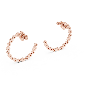 Boucles d'oreilles créoles de luxe en or rose 18 carats avec diamants de laboratoire ronds, édition limitée spéciale, disponibles en 10 carats, 14 carats et 18 carats pour femmes - Product Image 3