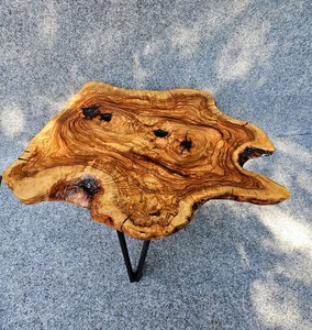 Wild Olive Live Edge <b>Coffee</b> <b>Table</b> – Handcrafted Olive Wood Slab <b>Table</b> with Modern Legs Rustic Handmade Furniture Decor - Product Image 5