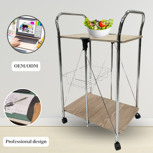 Chariot à thé à quatre roues facile à assembler pour usage domestique Produit hôtelier - Product Image 3
