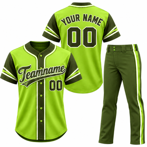 Conjunto de Uniforme de Béisbol de Alta Calidad para Adultos, Manga Corta, Impresión Sublimada, Absorbe la Humedad, 100% Poliéster, Nombre y Número del Equipo - Product Image 5