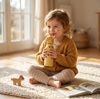 Bouteille d'eau personnalisée Licorne pour enfants, en acier inoxydable à double paroi, isolée sous vide, gourde scolaire avec paille souple, cadeau pour enfants, directement de l'usine