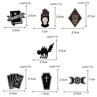 Broche Punk Gótico Oscuro de Esmalte con Diseños de Ataúd, Libro, Mano, Gato y Bruja para Mochila, Camisa y Solapa