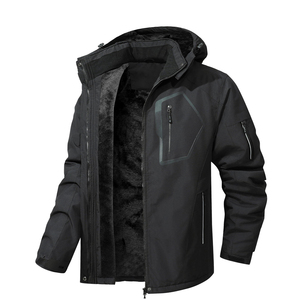 Men's Black Hooded <b>Waterproof</b> Ski <b>Jacket</b> <b>Fleece</b> <b>Lined</b> Zipper Closure Gore-Tex Material Outdoor Wear - Product Image 6