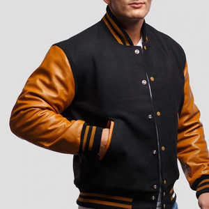 Veste d'hiver pour homme, style décontracté et streetwear, 100% laine et cuir, veste varsity pour homme, vestes de qualité. - Product Image 2