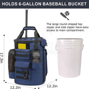 Bolsa de béisbol ligera para atletas con sección para zapatos y soportes laterales para bates, correas de transporte cómodas para jugadores adultos - Product Image 2