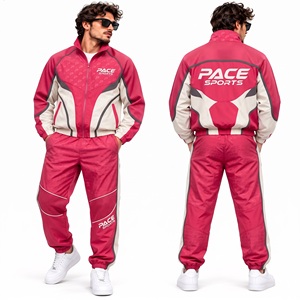 <b>mens</b> mustard orange <b>navy</b> white windbreaker jacket and pant retro colorblock zipper jacket baggy track pant athletic workout suit - Product Image 6
