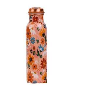 Bouteille d'eau en cuivre à motif marbré avec deux tasses à boire, réutilisable, étanche, pour voyage, vaisselle ayurvédique - Product Image 6