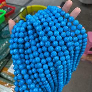 Cuentas redondas de turquesa azul Sleeping Beauty, piedras preciosas sueltas para la fabricación de joyería, lote a granel - Product Image 5