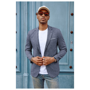 Blazer de sport pour homme sur mesure de haute qualité, costume d'affaires long, grande taille, imperméable, en laine peignée 100%, commande minimum 1 pièce - Product Image 1