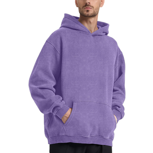 Sweat-shirts pour hommes personnalisés en gros, style vintage délavé à l'acide, de haute qualité, épais et surdimensionnés, à faible MOQ - Product Image 3