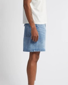 Men <b>Baggy</b> Denim <b>Jorts</b> Loose Straight Fit Washed Jean Shorts Summer Casual Cotton Shorts Wide Leg Raw Hem Street Fashion - Product Image 3