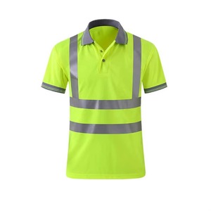 T-shirt de travail réfléchissant pour homme, logo personnalisé, manches courtes, en tissu tricoté confortable polyester/coton - Product Image 4
