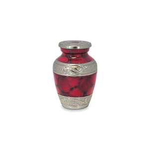 Urnas de Cremación de Metal Hechas a Mano para Cenizas Humanas, Acabado Plateado Cepillado y Madera Marrón, Mini Urna Funeraria de Recuerdo, Suministro al por Mayor - Product Image 2