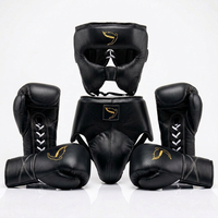 Ensemble de gants de boxe MMA Superlace de conception nouvelle, fabriqués en usine, en cuir PU durable et respirant, avec protège-tête et protège-guêtres pour l'entraînement