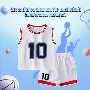 Tenue de basketball pour enfants, tissu en mesh respirant, séchage rapide, maillot et short pour extérieur - Product Image 5