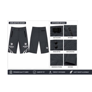Shorts de VTT personnalisés, shorts en toile MTB, BMX OEM/ODM, coupe ample, logo personnalisé, unisexe - Product Image 4