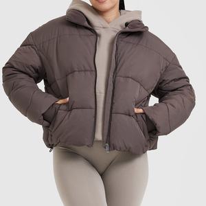 Solid Color Women Slim Fit Plain Blank New Design Puffer Down <b>Jacket</b> for Ladies Long Sleeves Puffer <b>Jacket</b> - Product Image 1