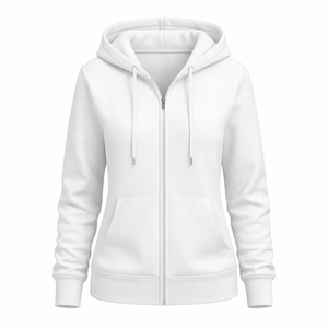 Wholesale Custom Ladies Zipped Hoodie 100% Cotton Supplier - OEM Ladies Zipped Hoodie in Bulk - Product Image 1