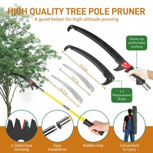 26ft Lightweight Manual Pole Saw Set Sharp Steel Blade Scissors for Tree Trimming Long Handle Pruner for Garden Hand Tools - Product Image 4