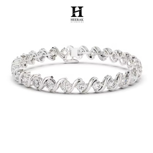 Pulsera de tenis de lujo S-Link Wave con diamantes para mujer, pulsera de eternidad de oro de 14K con diamantes cultivados en laboratorio, joyería nupcial de alta calidad - Product Image 3