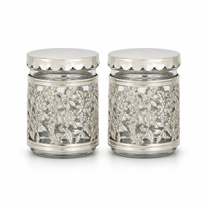 Elegant Indian Decor Glass Dry Fruit Jar Set with Floral Silver Finish Holder Premium Christmas <b>Gift</b> Container <b>Festive</b> Hampers - Product Image 4