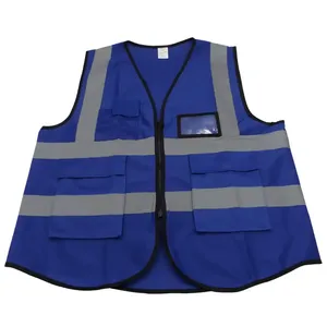 Chaleco de Seguridad Reflectante de Algodón Personalizado KhumBro Profesional para Construcción y Mantenimiento de Carreteras con Bolsillos y Cierre de Cremallera - Product Image 6