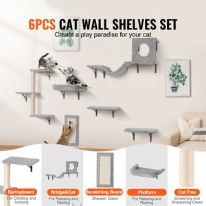 Mobili per Gatti da Parete: Albero per Gatti con Piattaforme, Tappeti di Salto, Amaca e Divano per Arrampicata - Product Image 2