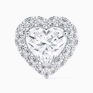 IGI Certified Lab Grown Heart Shape Diamond Halo <b>Stud</b> <b>Earrings</b> 14K White Gold Luxury Aura <b>Fine</b> Jewelry Gift Anniversary Wedding - Product Image 4