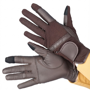 Professional Anti-Slip Leather <b>Gloves</b> for Winter Outdoor Comfortable <b>Silver</b> Trim Cuff Horseback Riding <b>Gloves</b> - Product Image 2
