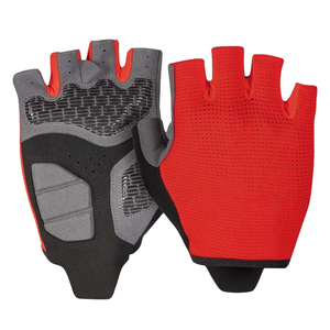Gants de sport demi-doigts unisexe rouges en maille respirante pour musculation, entraînement, fitness, exercice, antidérapants - Product Image 1
