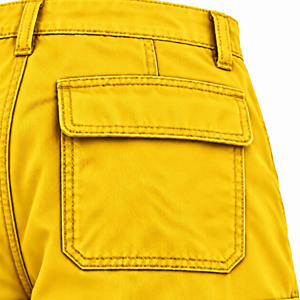 Men's Yellow <b>Wide</b> <b>Leg</b> Cargo <b>Pants</b> Street Style Trousers With Multiple Pockets - Product Image 4