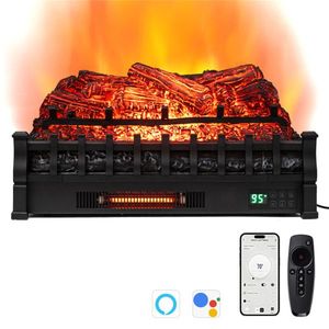 Caminetto Elettrico Intelligente da 26 Pollici con Set di Tronchi, Compatibile con Alexa/Google, 5 Colori di Fiamma, Riscaldatore da 1500W, Vetro LED AU per Uso Domestico - Product Image 1