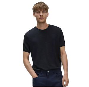 Men's Solid <b>Sleeveless</b> <b>Sweater</b> Knitwear with Striped Design - Product Image 1