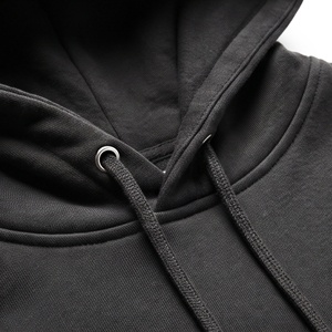 Sweat-shirt à capuche pour homme, poids lourd 400 g/m², noir uni, manches longues, poche kangourou, coupe classique, en coton - Product Image 4